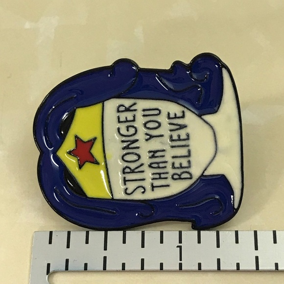 Stronger Than You Believe Enamel Pin Brooch - Picture 3 of 4